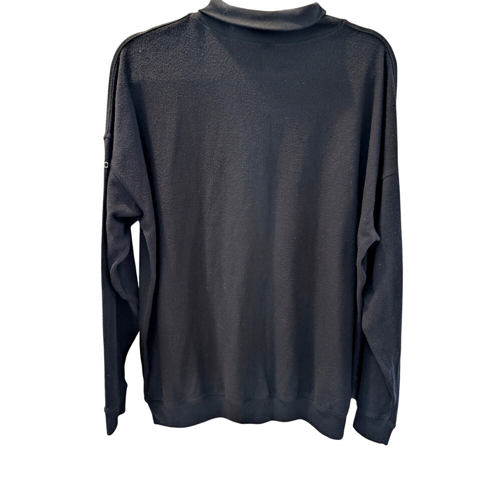 Alo Yoga Black Pullover Funnel Neck Sweatshirt Fuzzy Texture Size Medium Workout - Picture 2 of 7